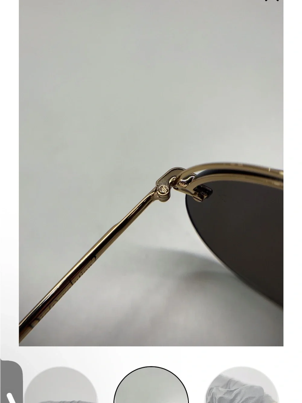Dior Gold Metal Aviator Sunglasses with Champagne Lenses